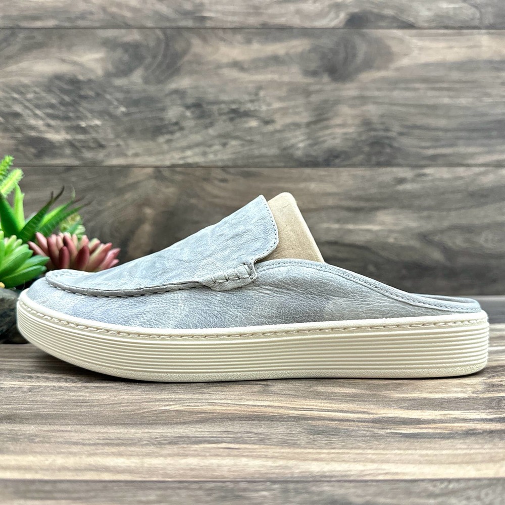 NIB Sofft Somers Moc 8.5M Light Gray Leather Sneaker Mules - Picture 5 of 11